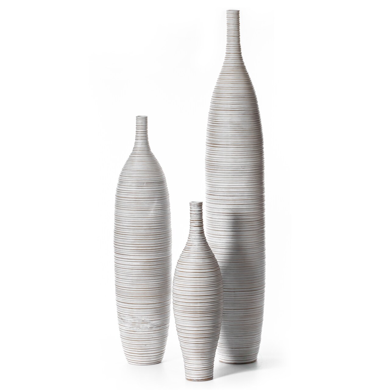 White Floor Vase, Ribbed Design, Modern Elegant Home Decoration, Tall Ceramic Vases, Contemporary Living Room Accent, Trendy Room Enhancement, Versatile Sculptural Look, Sophisticated Decor